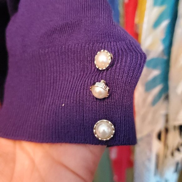 Purple Pearl Buttoned Cardigan - Picture 3 of 3